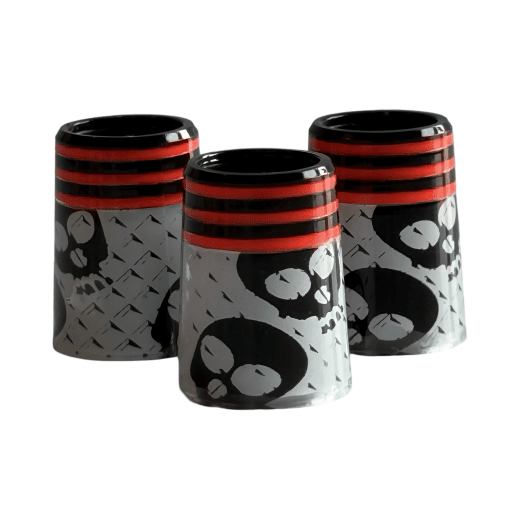 Ferrules - Set of 10 - Crazy Red Skull