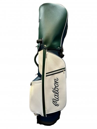 Malbon PU LEATHER STAND BAG – WHITE / NAVY / GREEN