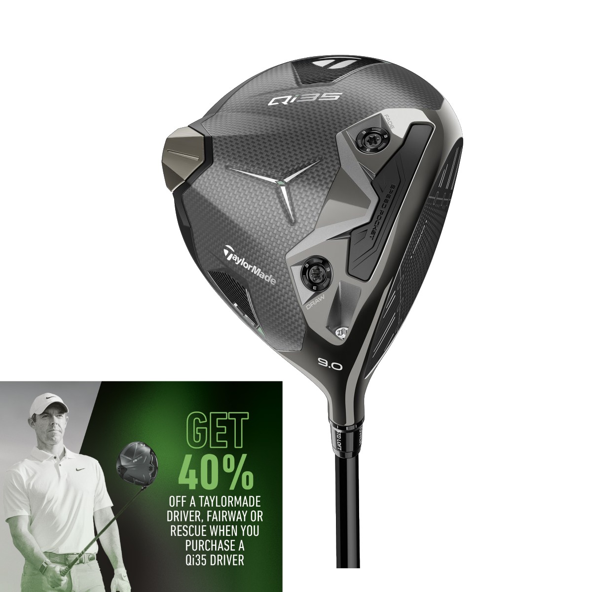 専用　TaylorMade QI35ドライバー 10.5° TaylorMade Qi35 Driver 10.5deg RH Head Only with Head Cover
